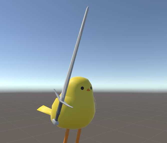 Duck with sword