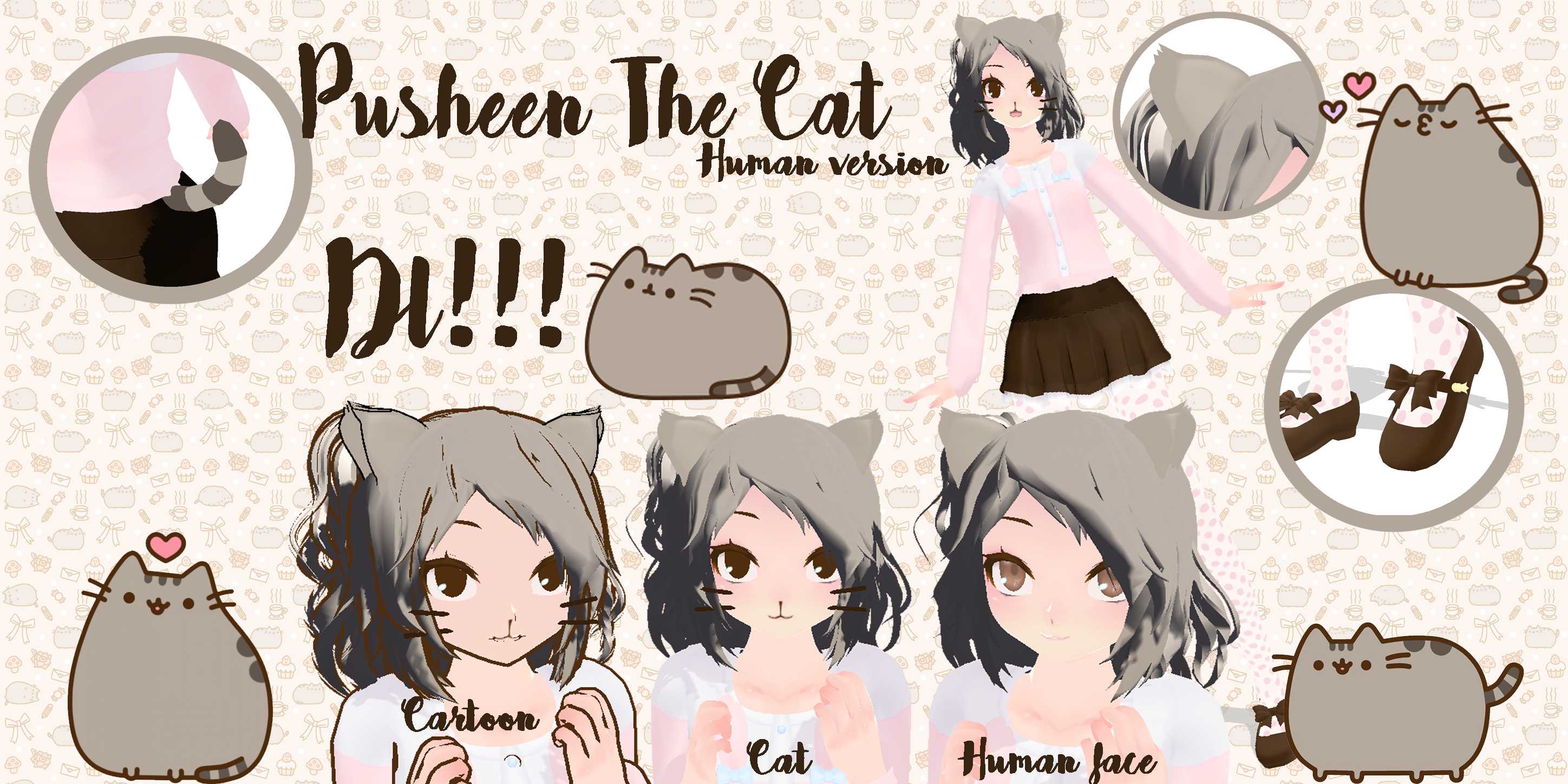  Pusheen The Cat GIrl Hot (Model is redy ;3) Love