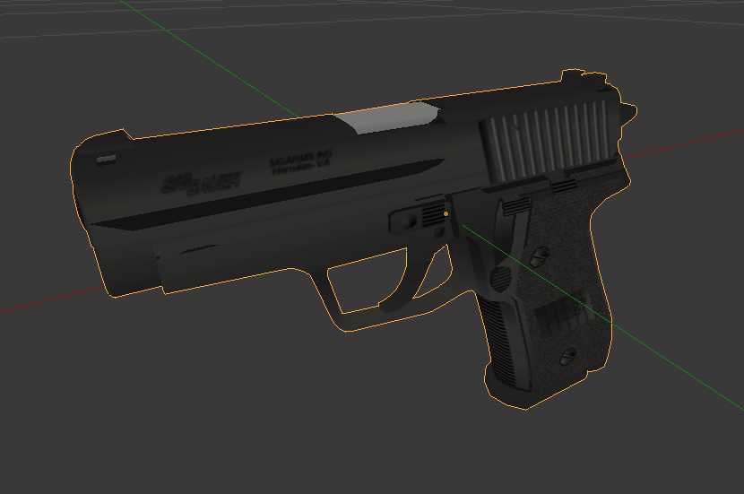 P250 Pistol Centred Mass, 4,6k Tris