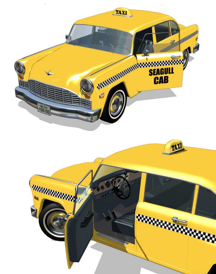 Checkered Taxi Cab