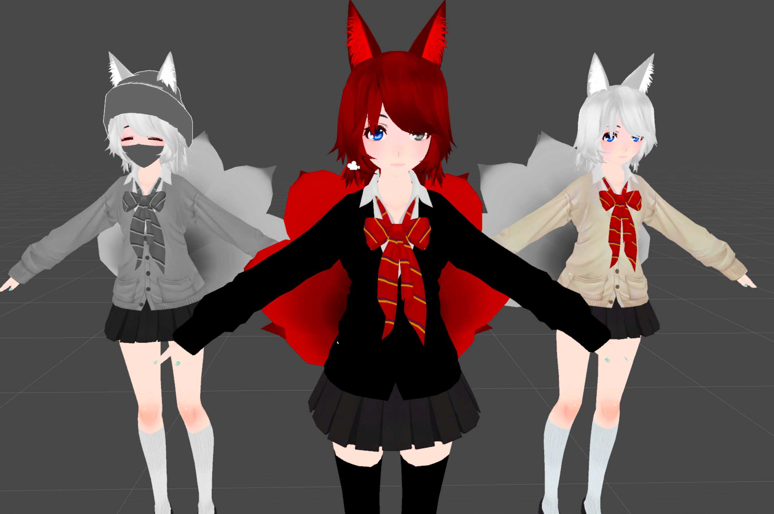 Fox School Girl (Update) (Dynamic Bones, Lip Sync, Eye Tracking)