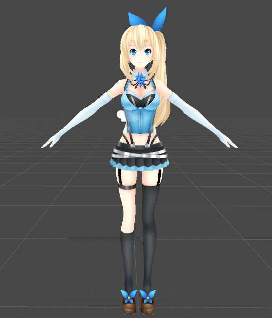 Mirai (170k polys, face gestures, physics)