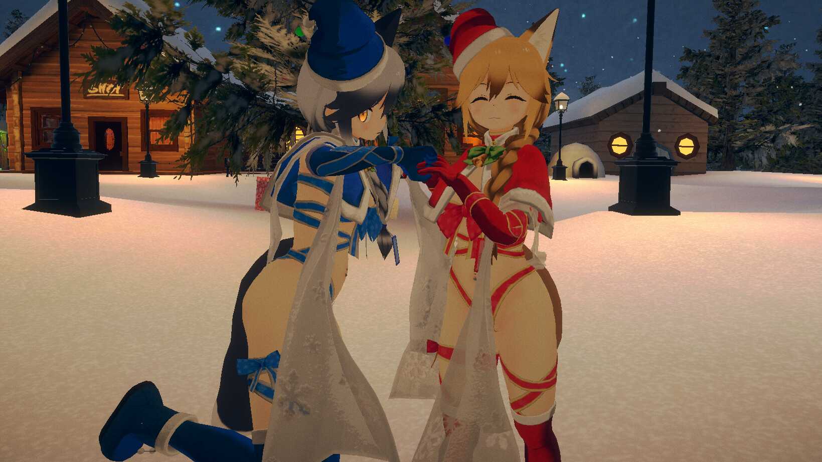 Christmas Ribbon Foxes