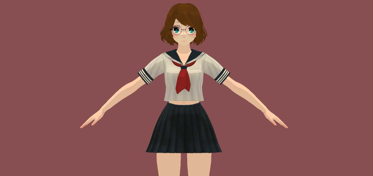 Average School Girl (Dynamic Bones, Lip Sync, Toggle Clothing/Body) 