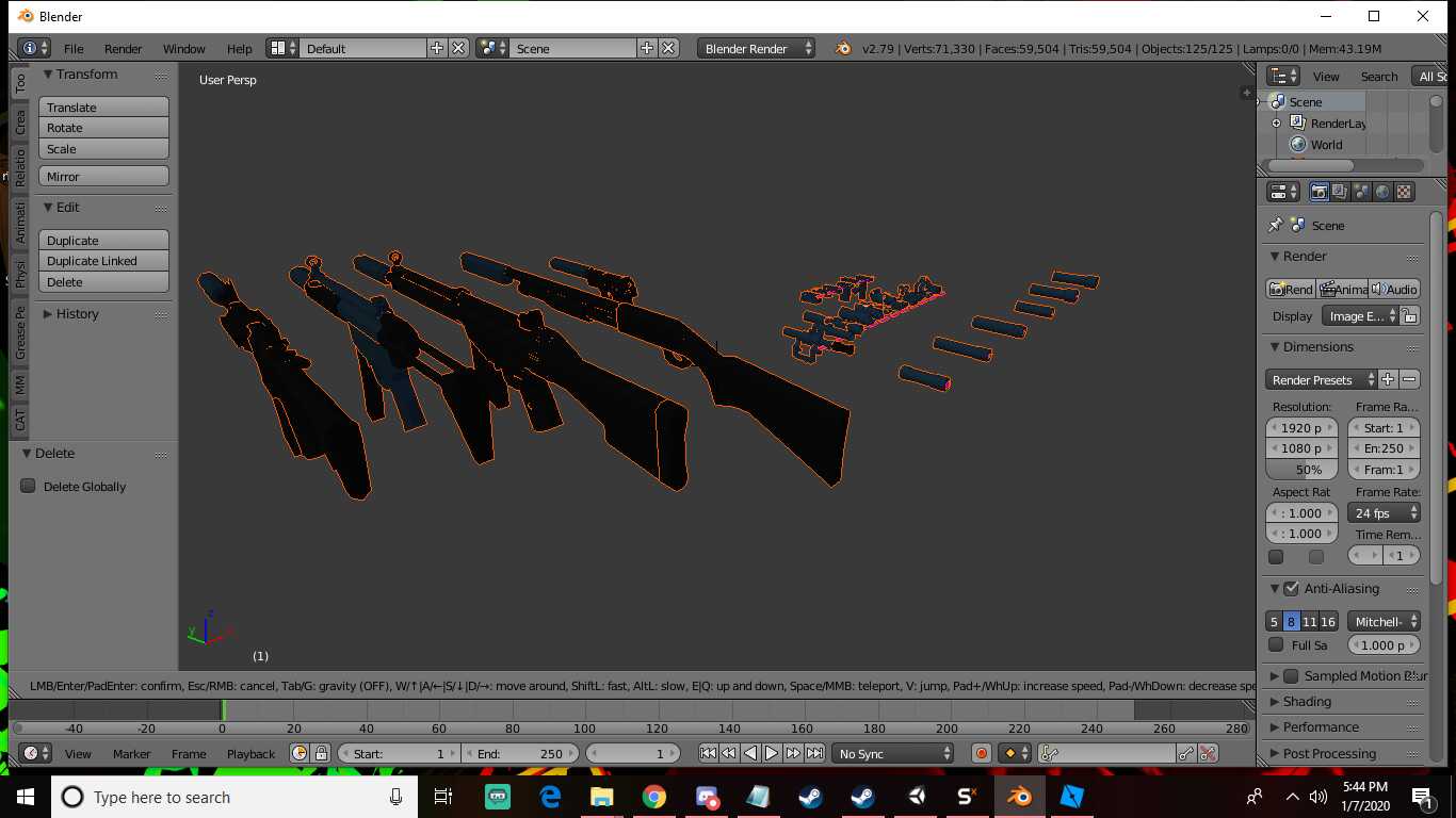 Unity friendly gun set with attachments etc <3