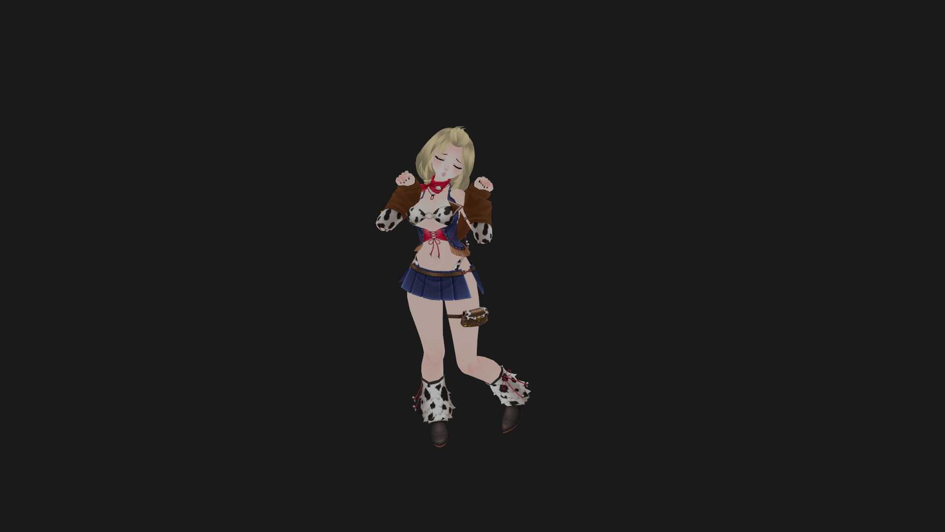 CowGirl Avatar (7 Facial Gestures, Custom Blinking Anim, Eye Tracking.)