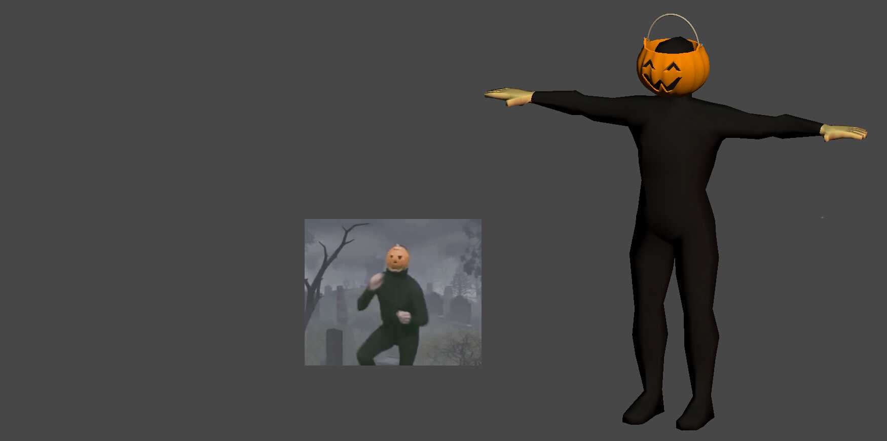 spooky pumpkin dance man