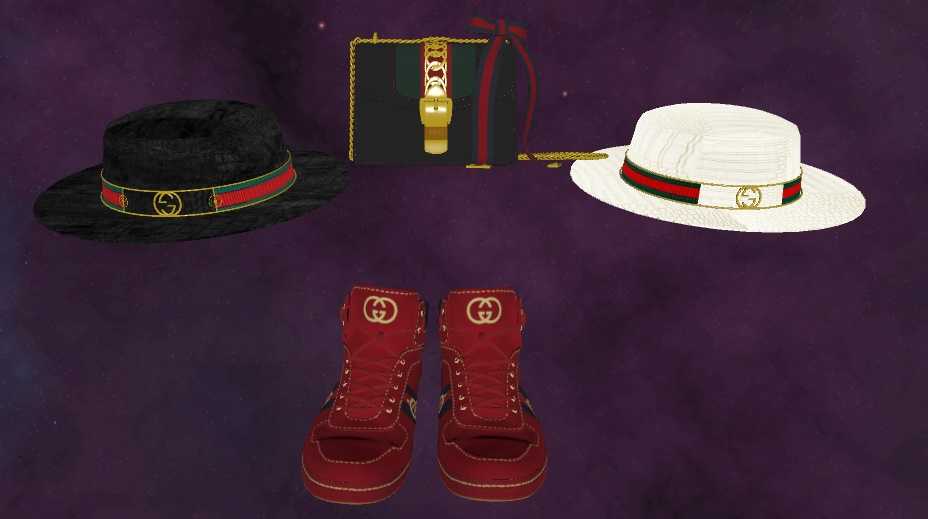 Gucci Hat, Shoes, and bag - White hat texture included