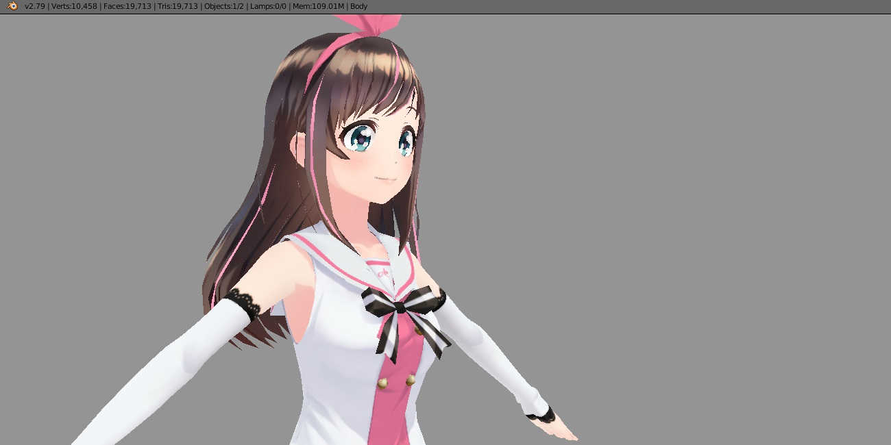 Kizuna AI (properly decimated under 20k + gestures)