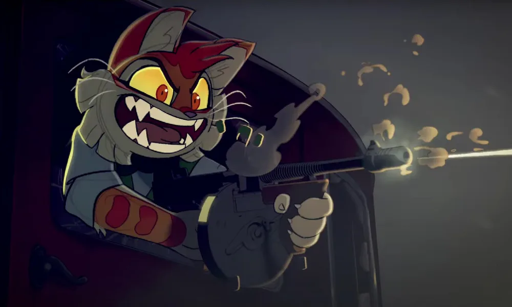 Blood Teas Tommy gun for VRChat (with shoot animations and rigged flag)