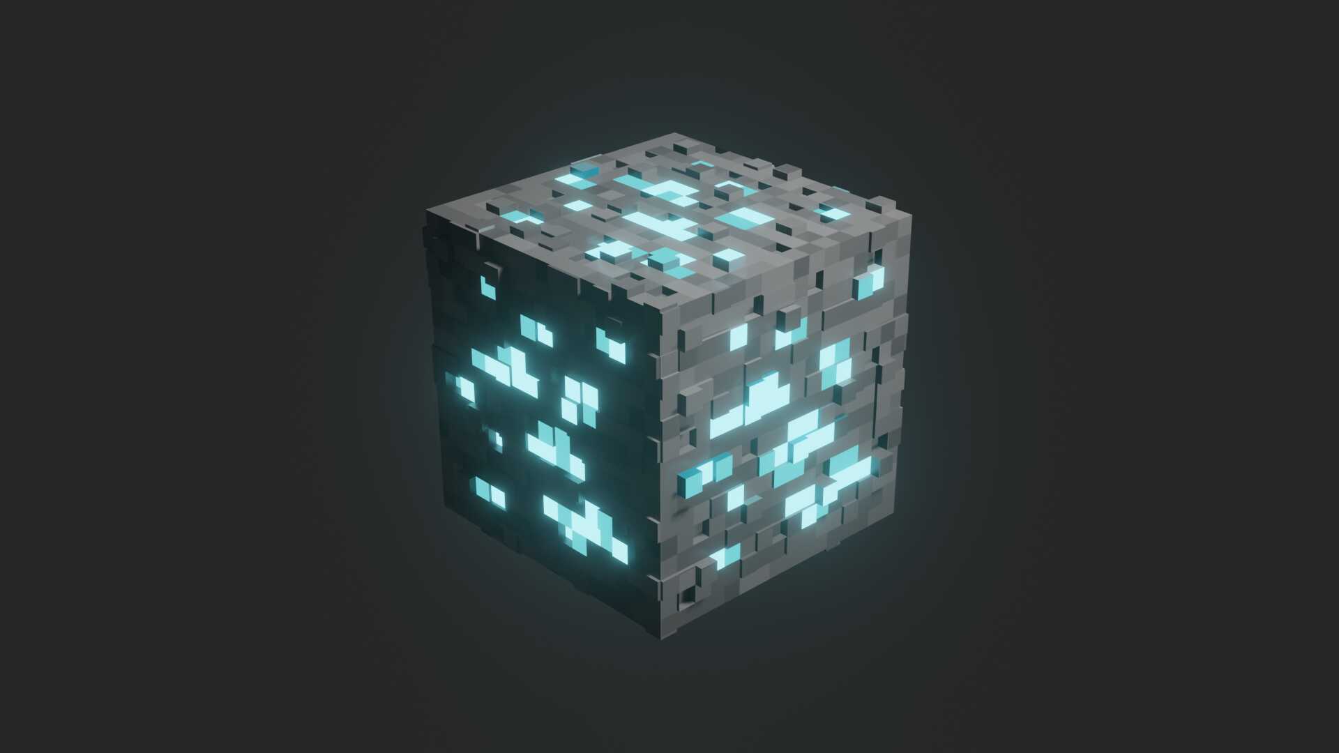 4K Glowing Diamond Block