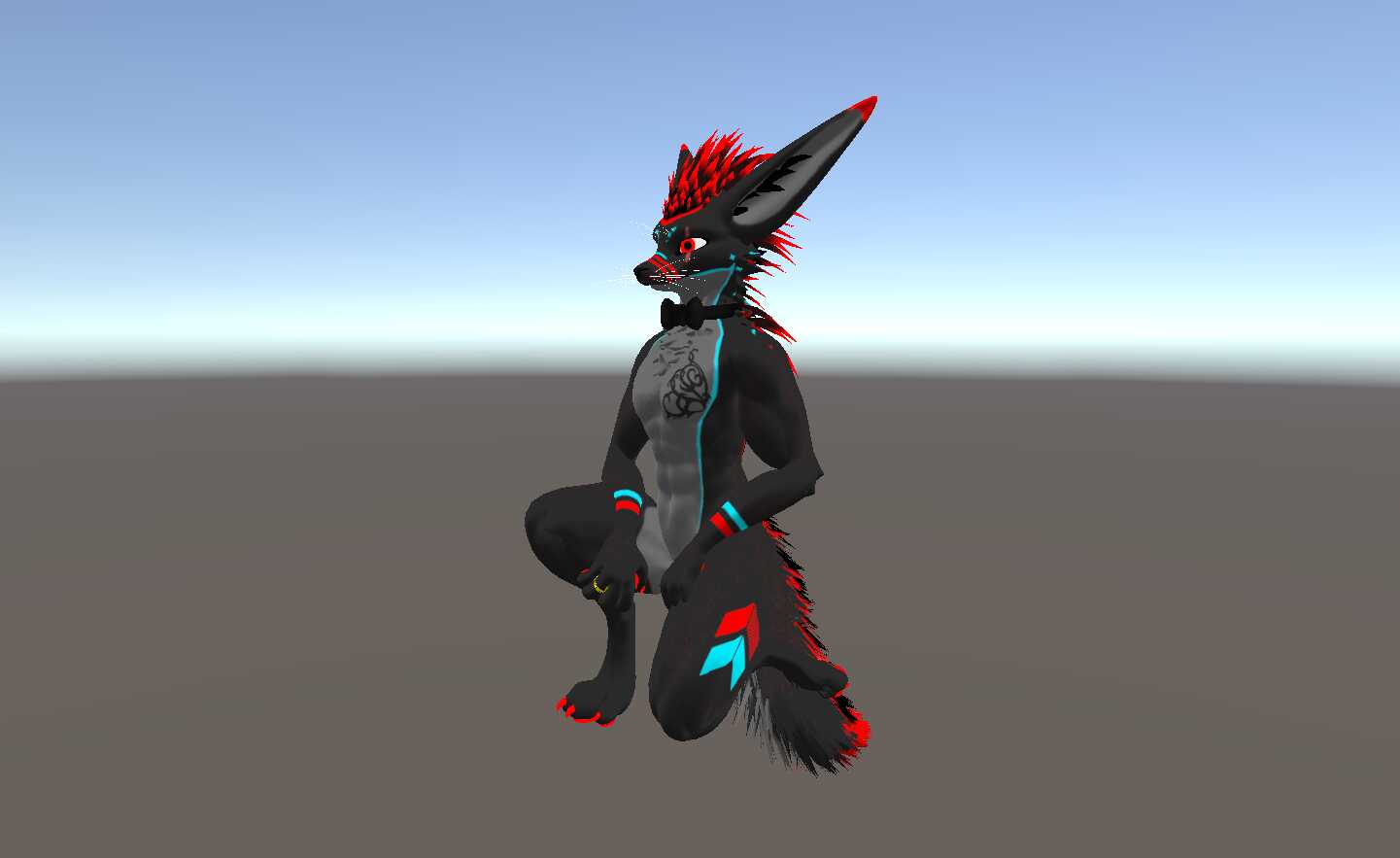 spirit's crouching pose for desktop and vr