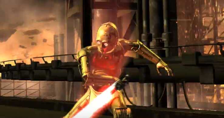 C-3PO (with lightsaber and singularity engine) 