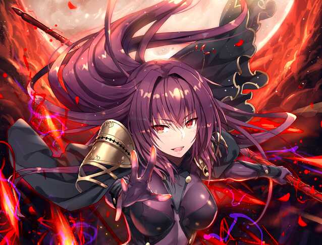 Scathach (with dynamic hair, skirt, and breasts)
