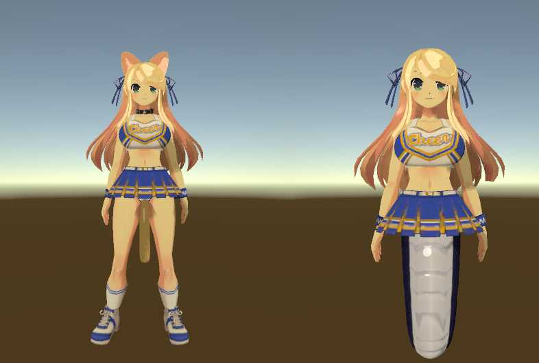 Katsuragi, catgirl & naga cheerleader