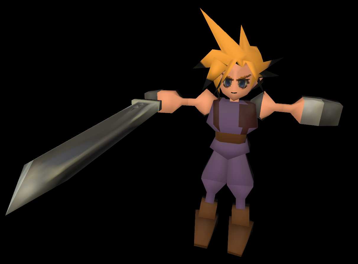 Cloud (Final Fantasy 7) (Lowpoly Field Model)