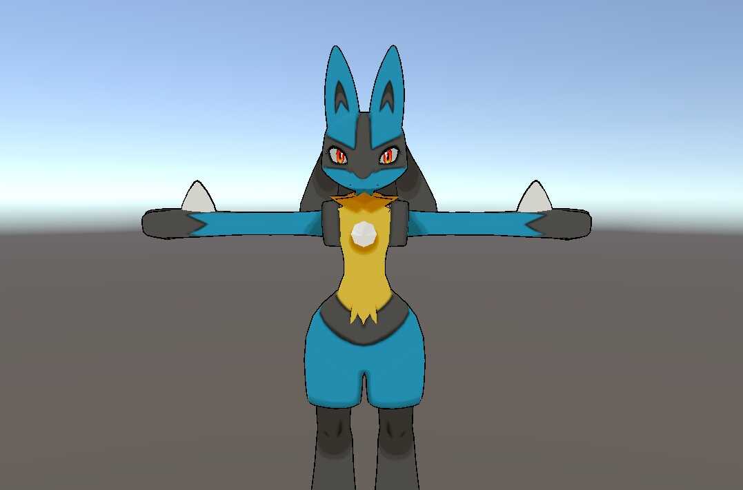 Pokémon - Lucario (Full Body, Visemes, Eye Tracking, Dynamic Bones, 1 Texture, Quest Compatible)