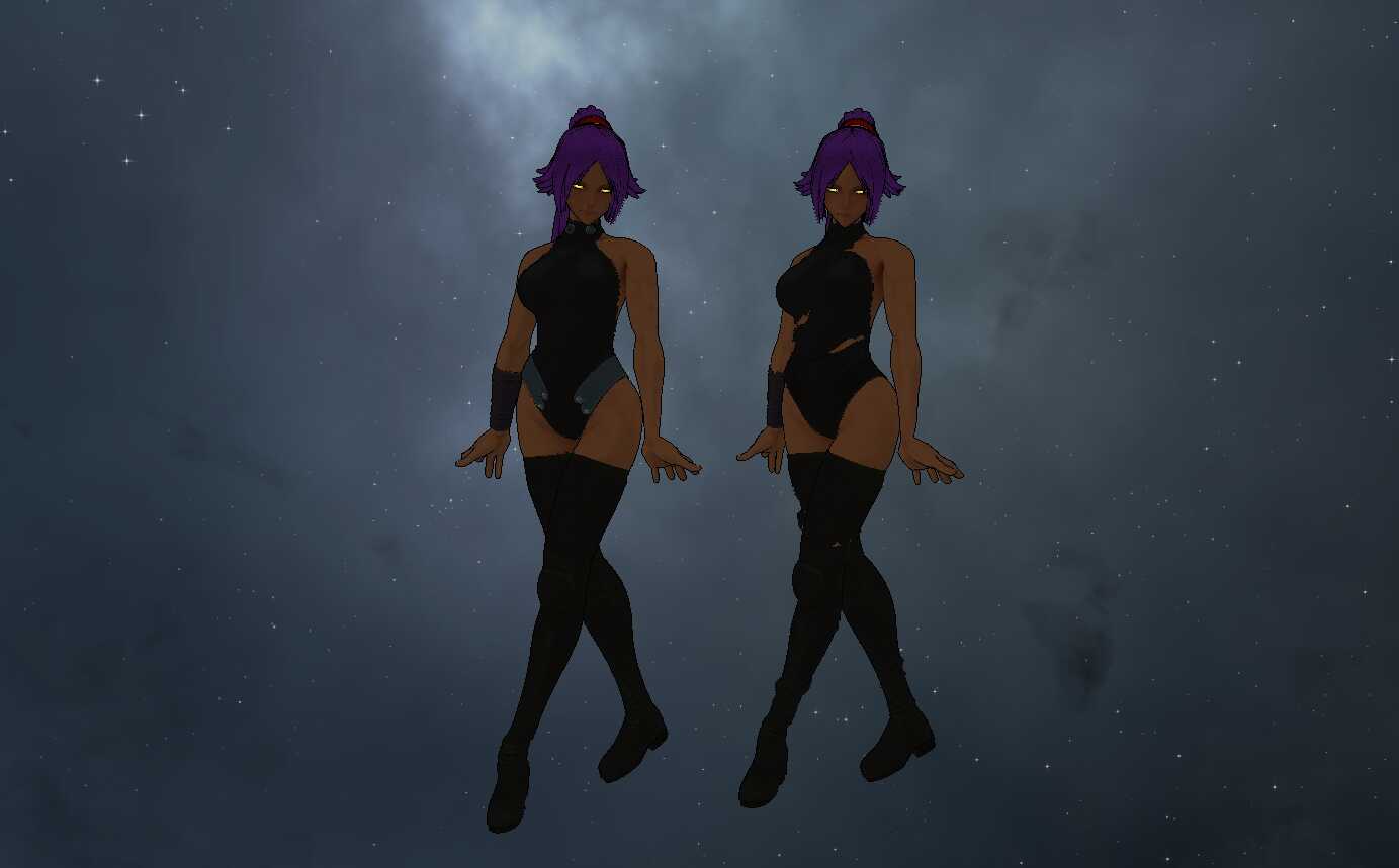 Bleach - Yoruichi (Full Body, Visemes, Eye Tracking, Dynamic Bones, Emmission, 1 Texture, Damaged and Normal Toggles)