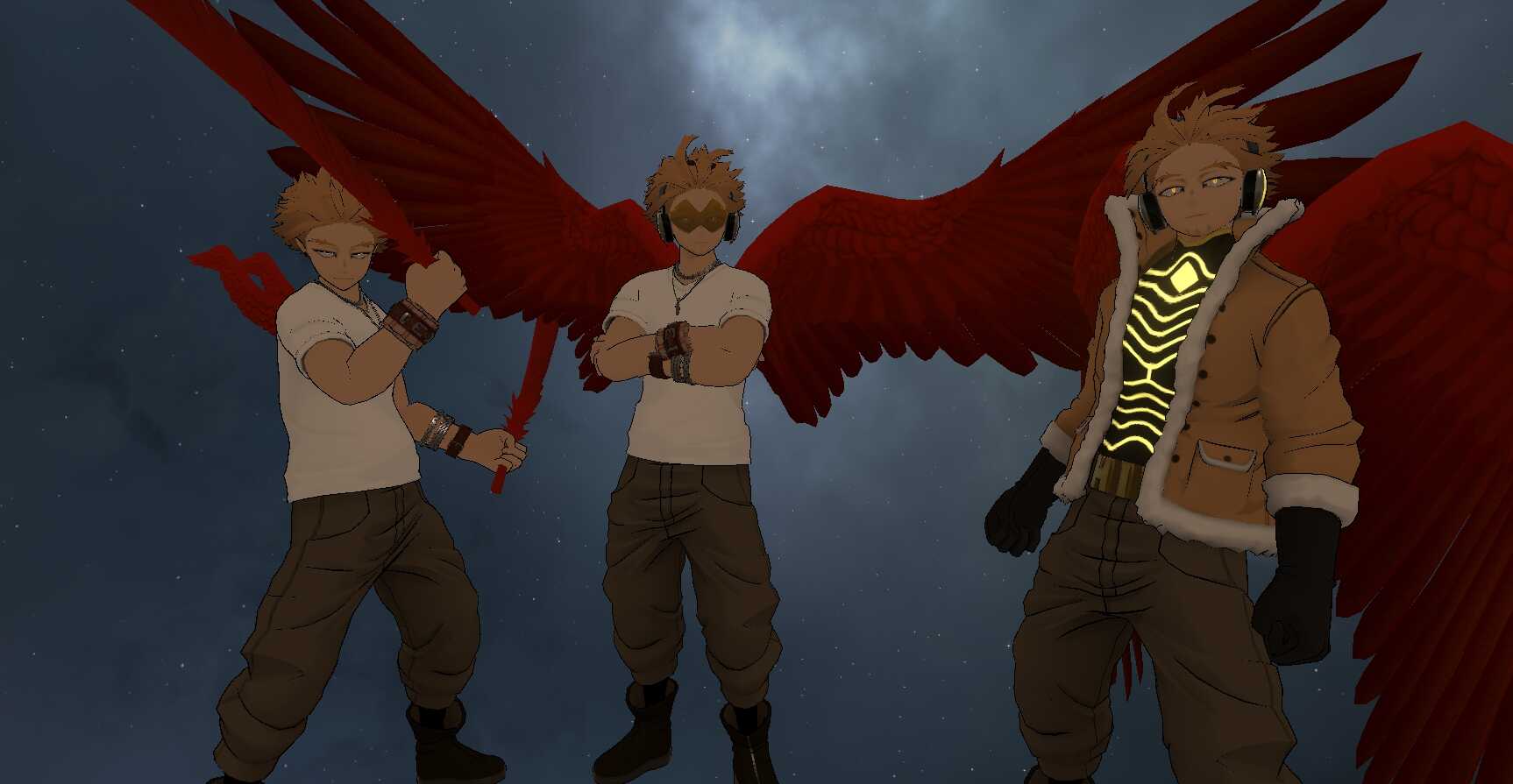 My Hero Academia - Hawks - Keigo Takami (Eye Tracking, FBT, Emmission, Sound FX, Animations, Dynamics, 1 Tex, 8 Toggles)