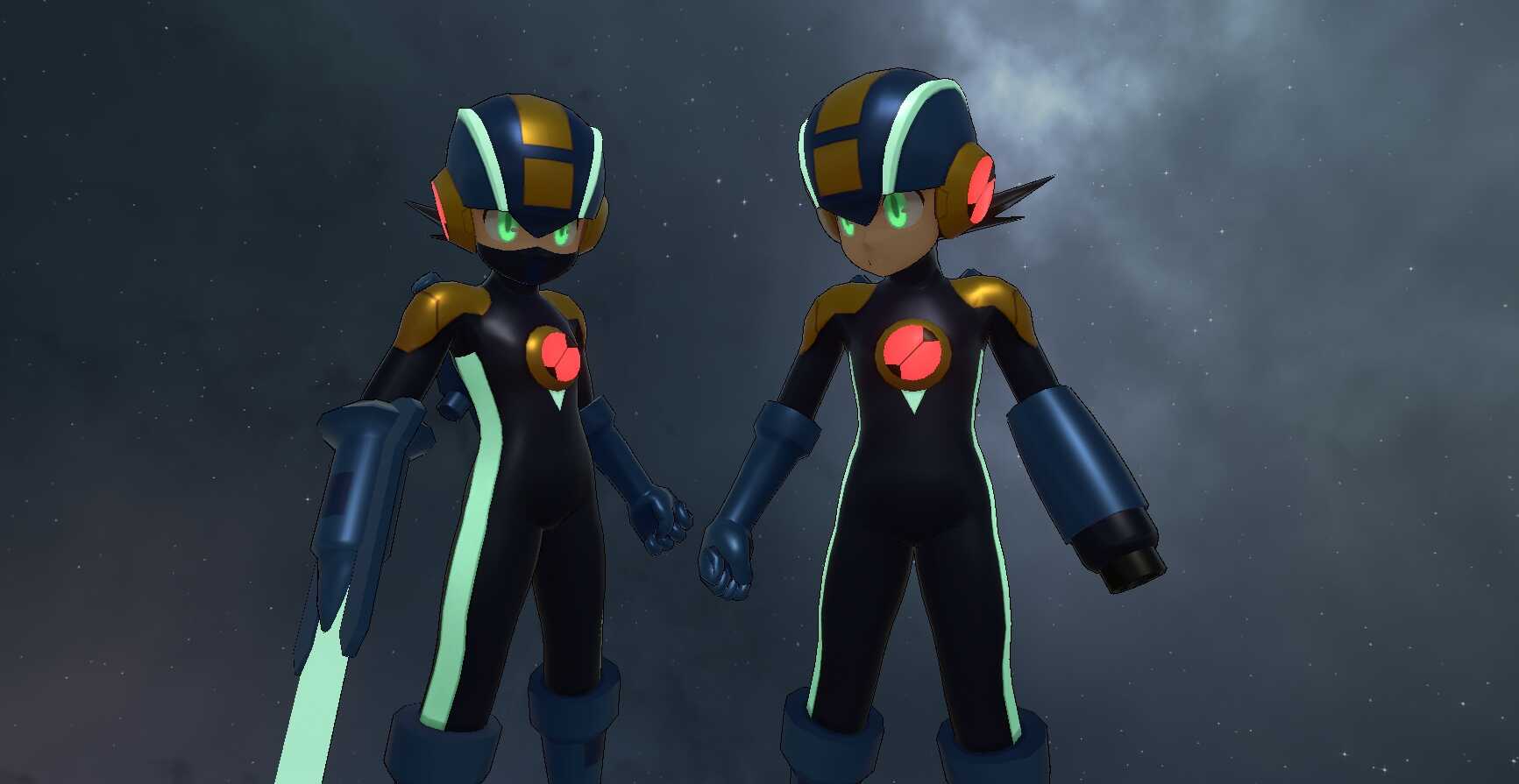 Megaman Battle Network - Mega Man.EXE (Full Body, 1 Texture, Emmission, Visemes, Buster/Mask/Sword Toggles)