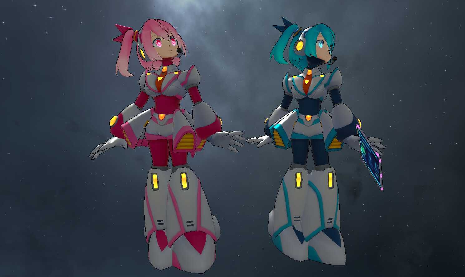 Mega Man X Dive - RiCo (Full Body, 2 Textures, 2 Outfits, Dynamic Bones, Emmission, Visemes)