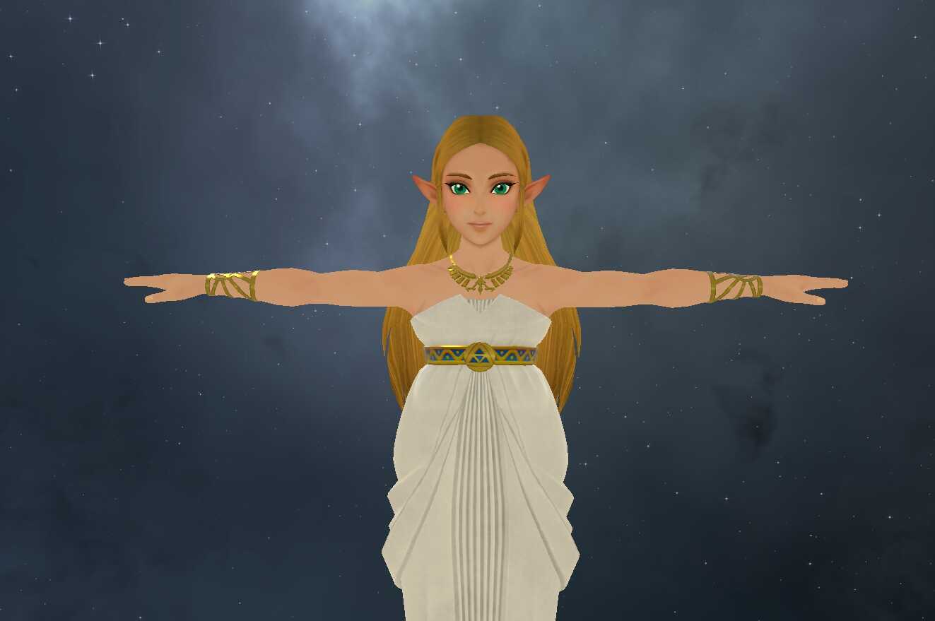 The Legend Of Zelda: BOTW - Zelda - Past (Full Body, Visemes, Dynamic Bones, Eye Tracking, 1 Texture)