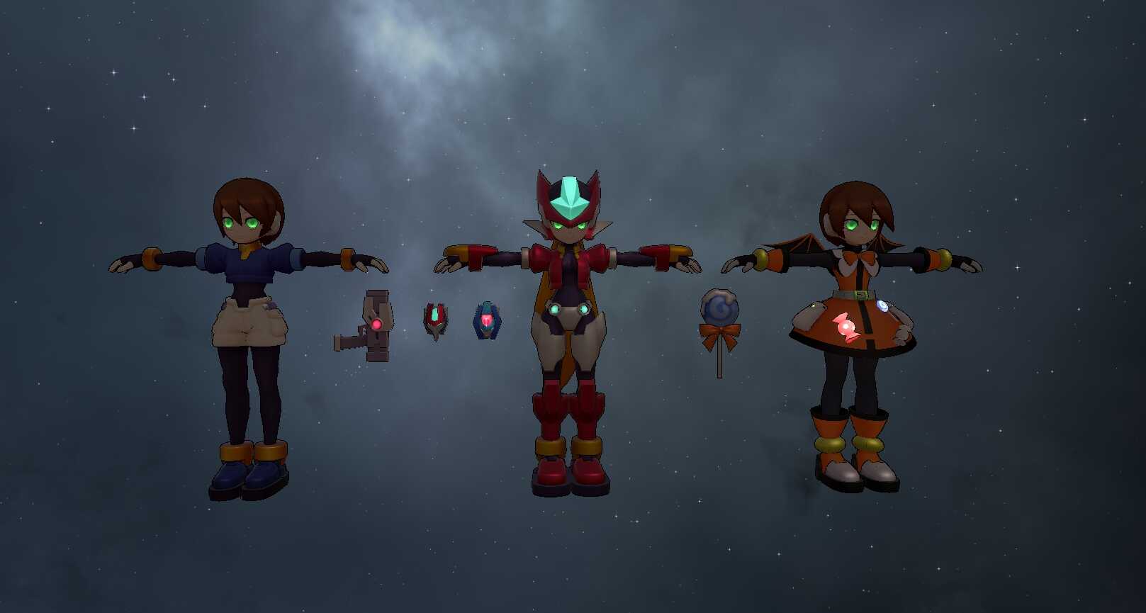 Mega Man ZX - Aile (Fullbody, Visemes, Emmission, Dynamics, 4