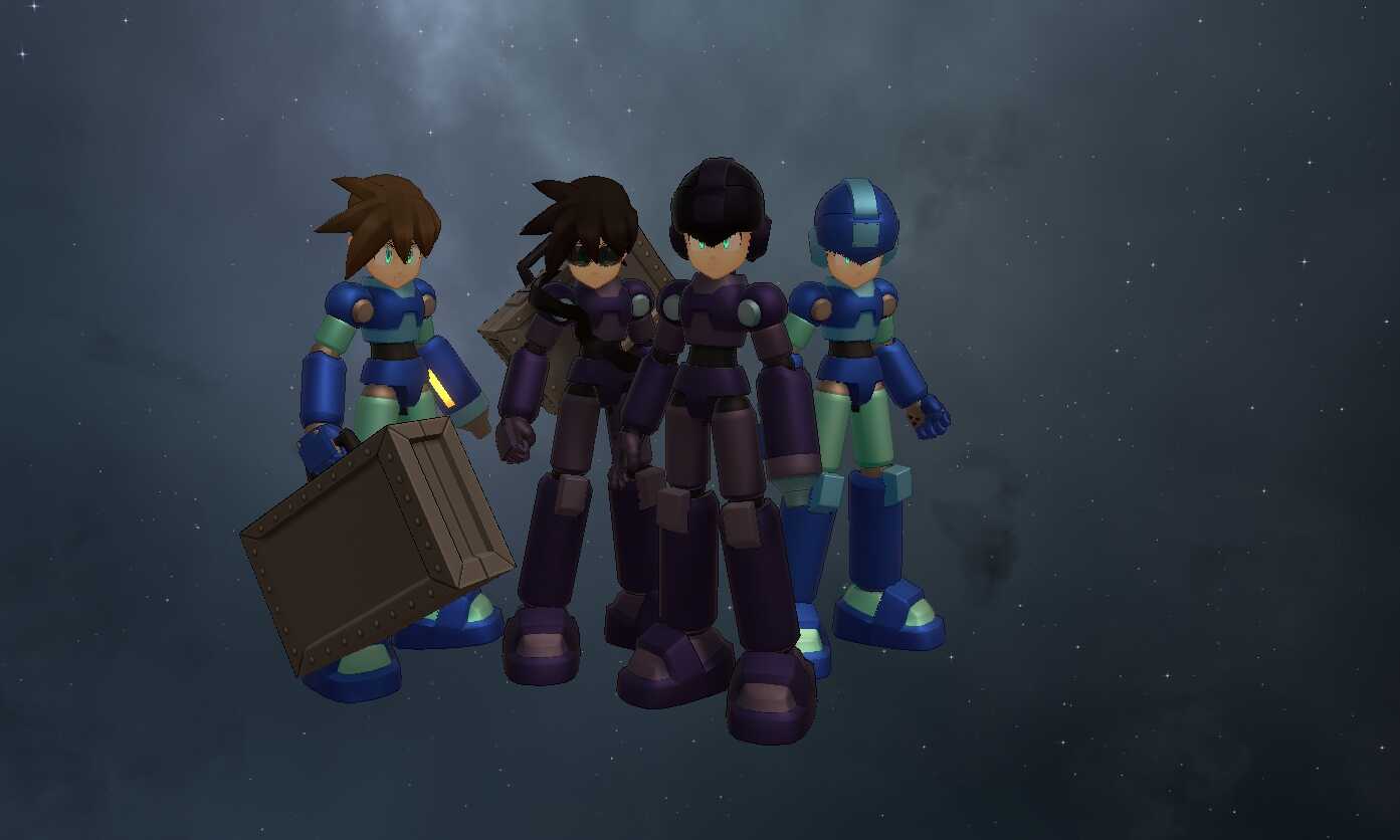 Mega Man Legends -Rock Volnutt (Full Body, 2 Outfits, Visemes, Emmission, Buster, Helmet, Shades, and Briefcase Toggles)