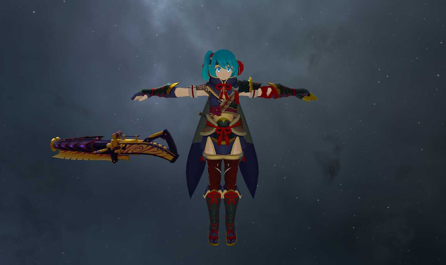 Rockman X Dive - Monster Hunter Event - RiCo Alt Outfit (Dynamic Bones, Emmission, Weapon Toggle, Visemes, 1 Tex)