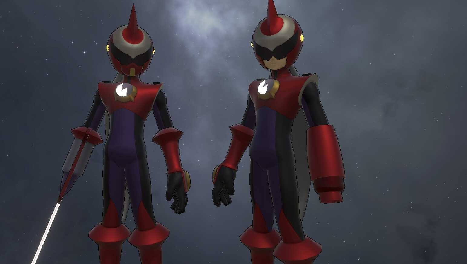 Megaman Battle Network - ProtoMan (Full Body, 1 Texture, Emmission, Visemes, Buster/Mask/Sword Toggles, Dynamic Bones)