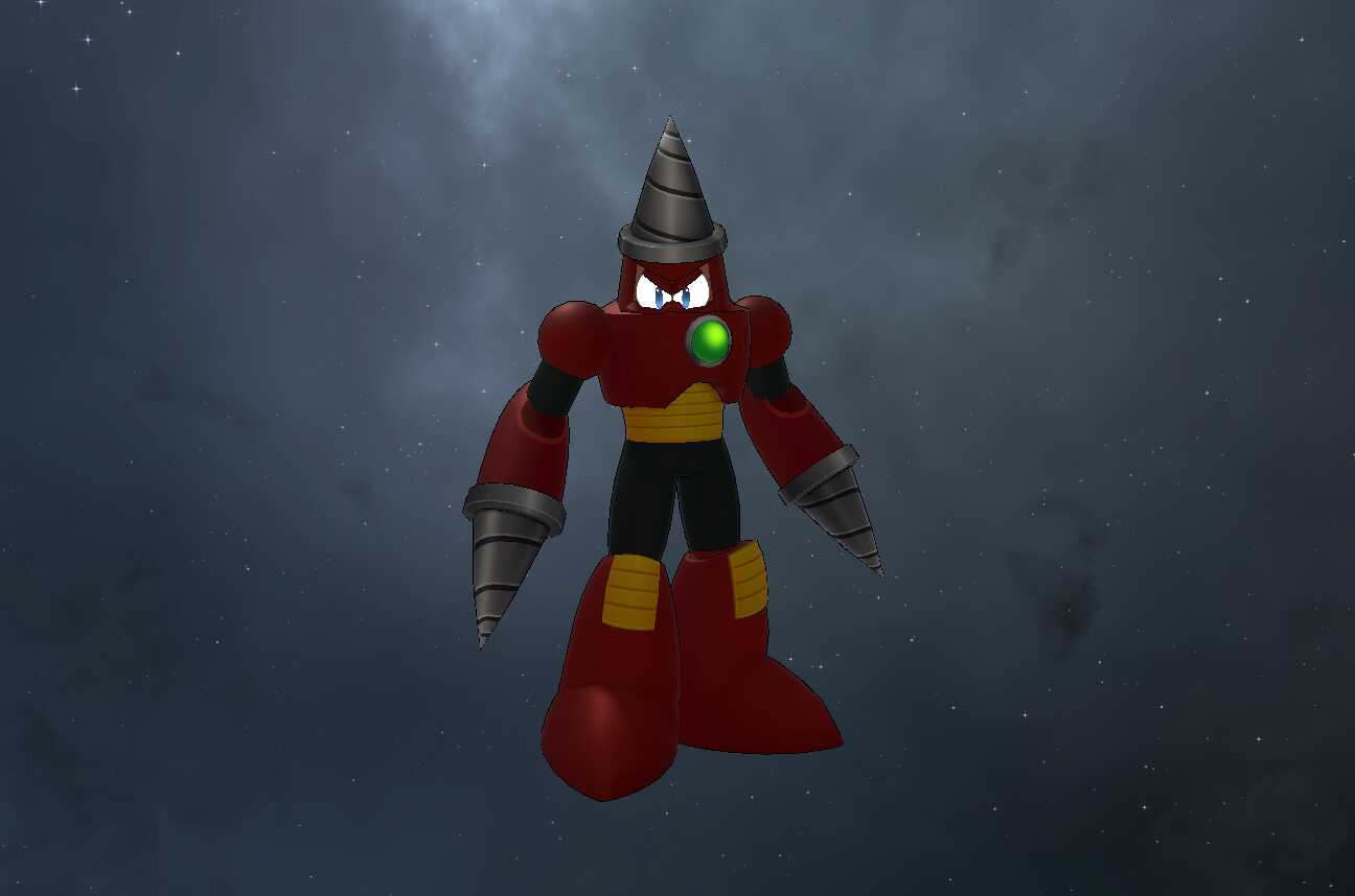 Mega Man- Drill Man (Full Body, Visemes, Eye Tracking, 1 Texture, Emmission)