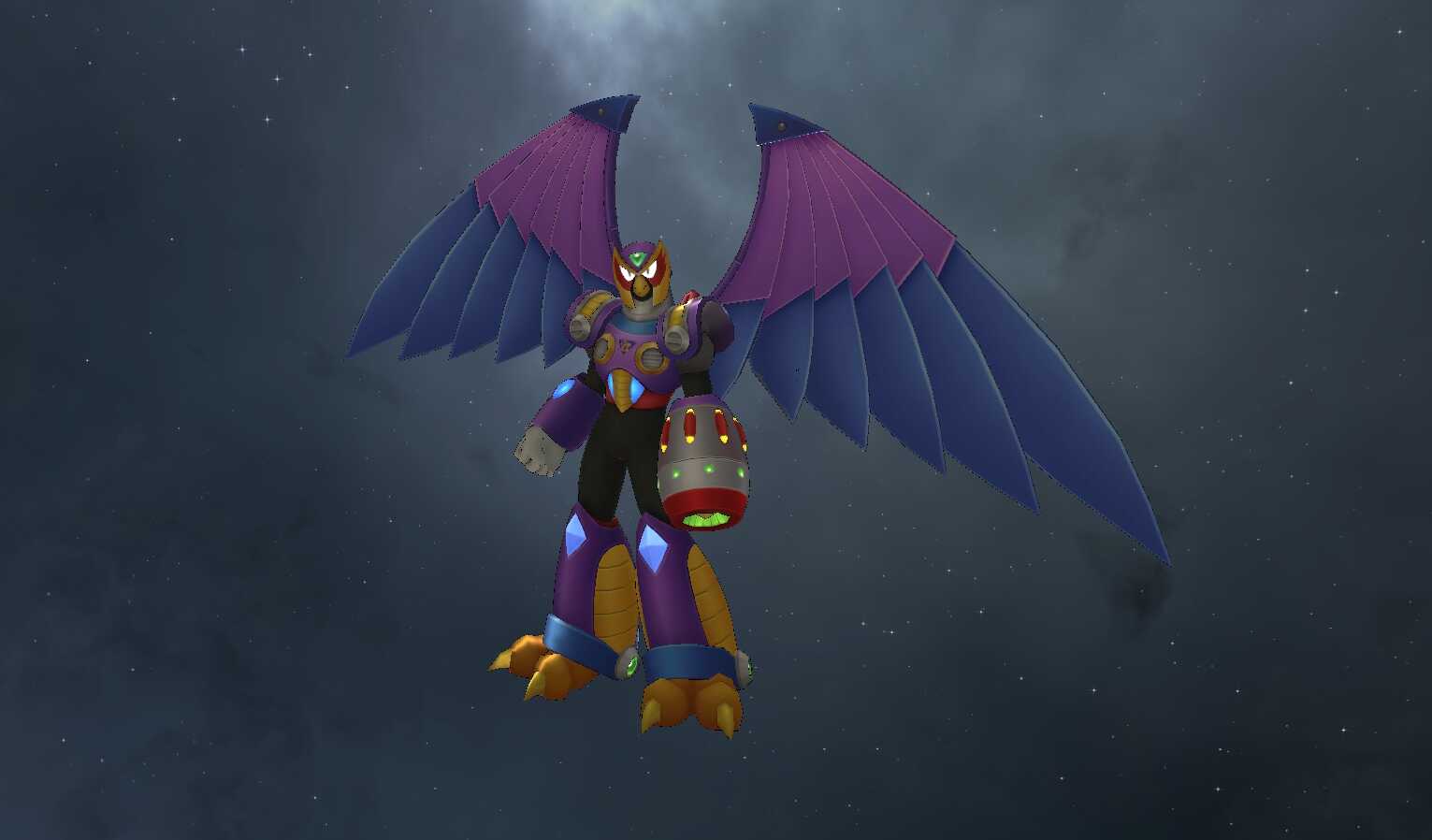 Mega Man X - Storm Eagle (Full Body, 1 Texture, Emmission, 6K polys, Visemes, Dynamic Bones, Wings Close Blendshape)