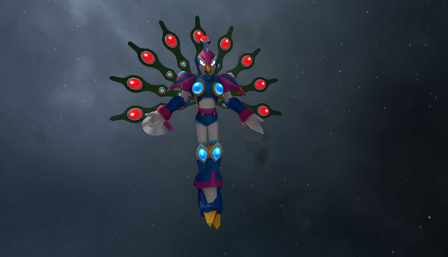Mega Man X - Cyber Peacock (Full Body, Visemes, Eye Tracking, 1 Texture, Emmission, 5K polys, Dynamics)