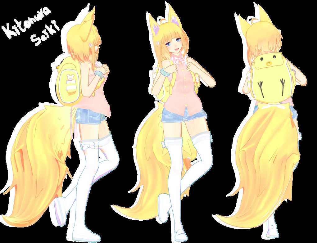 Kitsune girl with Backpack (52K Poly)