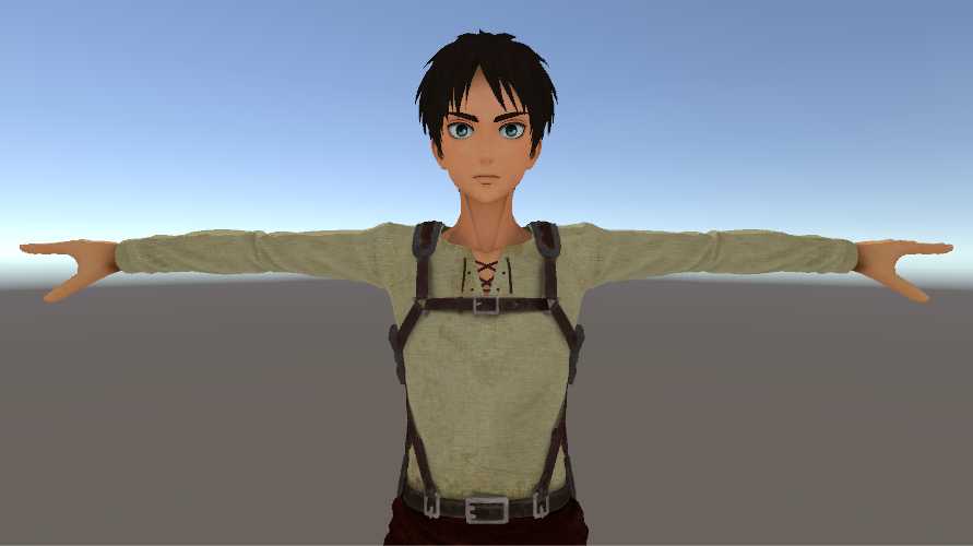 Eren Yaeger (53k polygons, custom emotes)