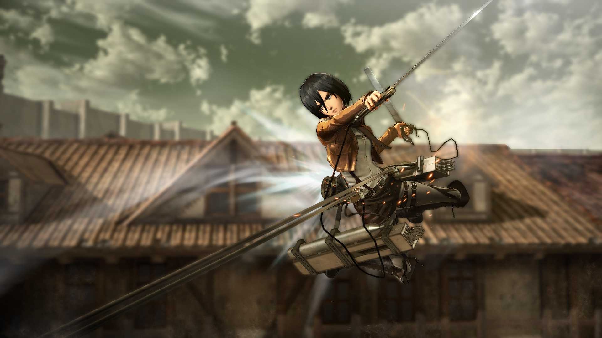 Mikasa Ackerman with Vertical maneuvering equipment