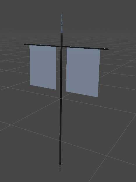 Banner with cloth physic