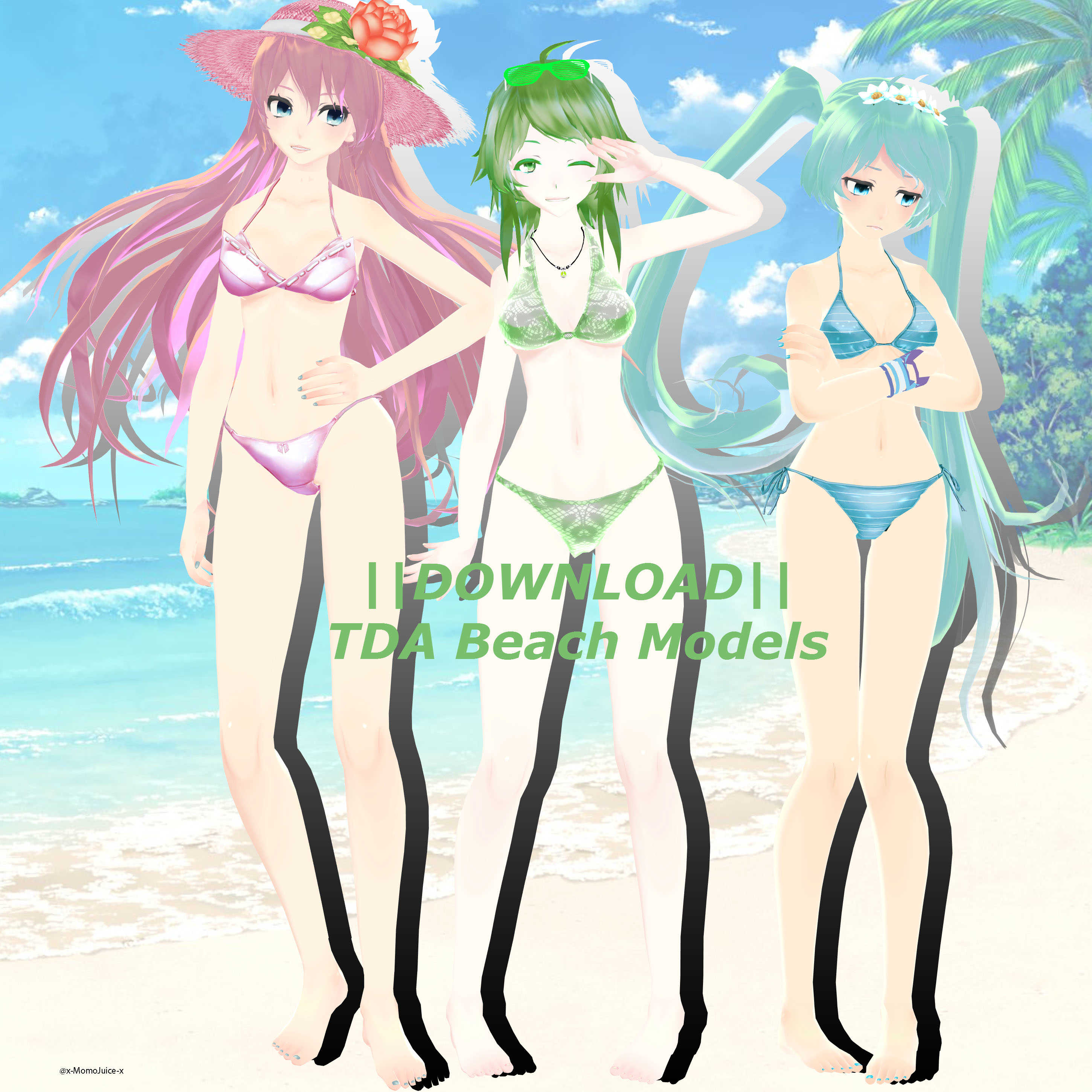 TDA Beach Miku {Lip Sync, Eye Track, 5 Emotes & Modded SDK}