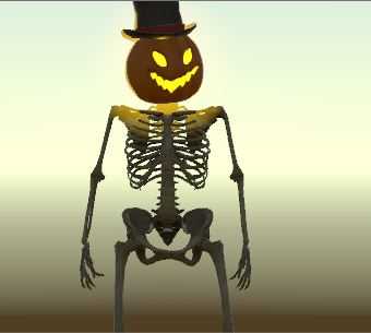 Skele Boi with pumpkin