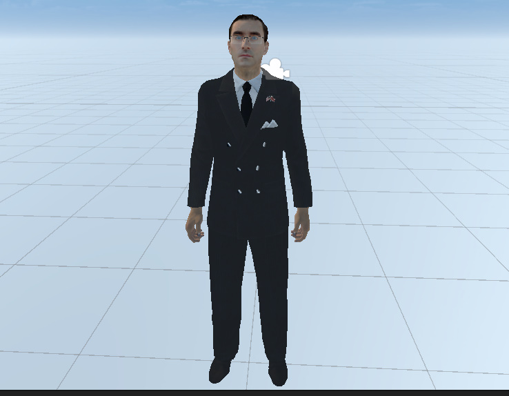 Simple Suit Man with US-Confederate Flag pin
