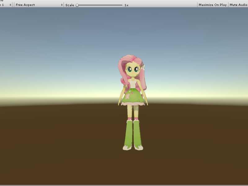 Fluttershy, human, full rig! Screenshot